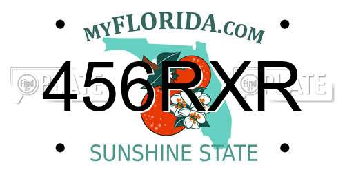 456RXR Florida License Plate