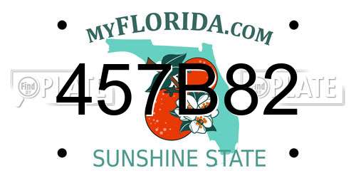 457B82 Florida License Plate
