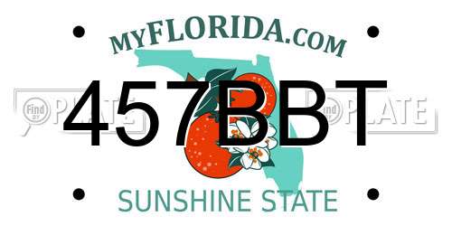 457BBT Florida License Plate