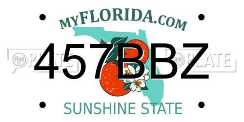 457BBZ Florida License Plate