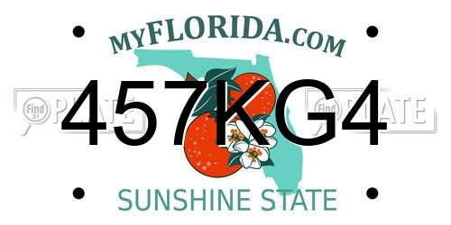 457KG4 Florida License Plate