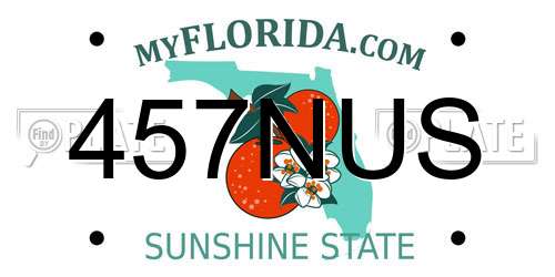 457NUS Florida License Plate