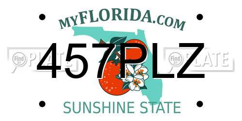 457PLZ Florida License Plate