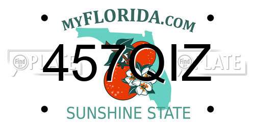 457QIZ Florida License Plate