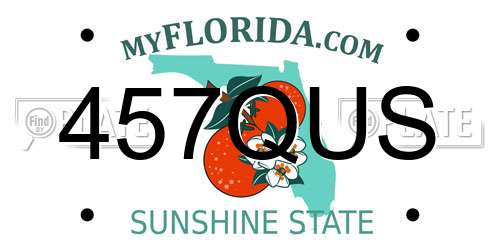 457QUS Florida License Plate