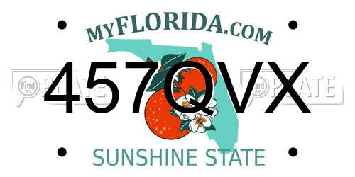 457QVX Florida License Plate