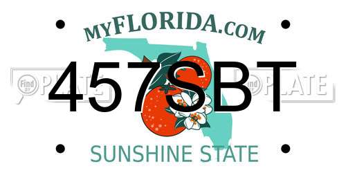 457SBT Florida License Plate