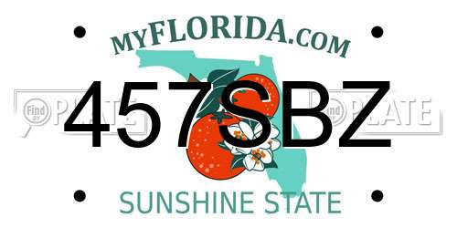 457SBZ Florida License Plate