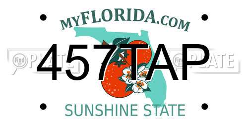 457TAP Florida License Plate