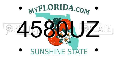 4580UZ Florida License Plate
