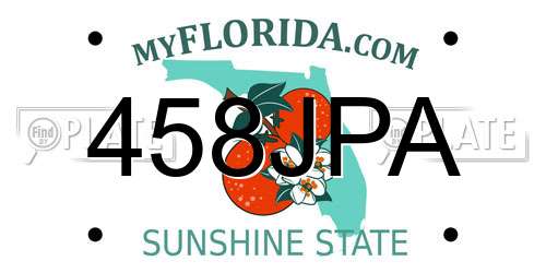 458JPA Florida License Plate