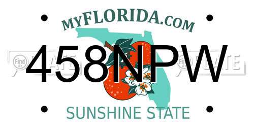 458NPW Florida License Plate