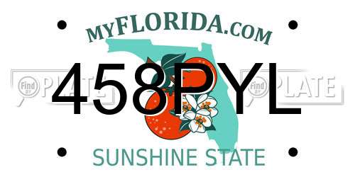 458PYL Florida License Plate