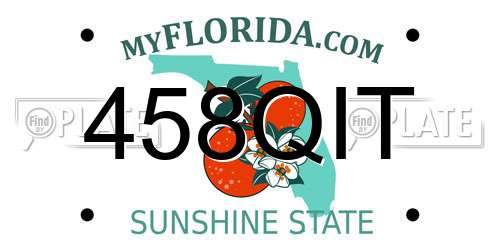 458QIT Florida License Plate