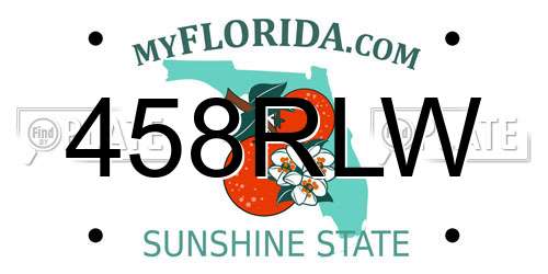 458RLW Florida License Plate