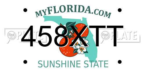 458XTT Florida License Plate