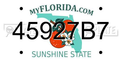 45927B7 Florida License Plate
