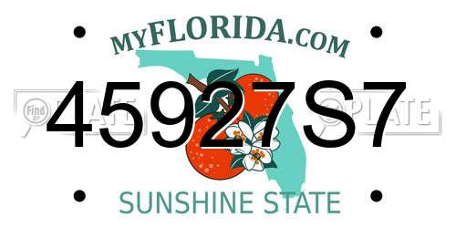 45927S7 Florida License Plate