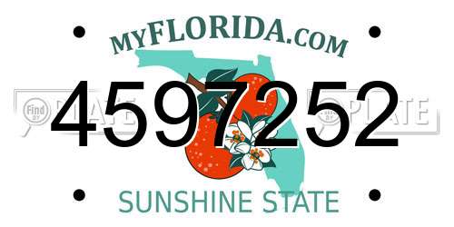 4597252 Florida License Plate