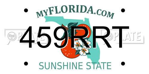 459RRT Florida License Plate