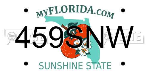 459SNW Florida License Plate