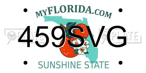 459SVG Florida License Plate