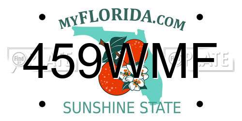 459WMF Florida License Plate