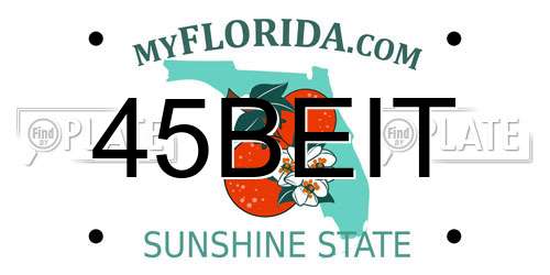 45BEIT Florida License Plate
