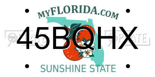 45BQHX Florida License Plate