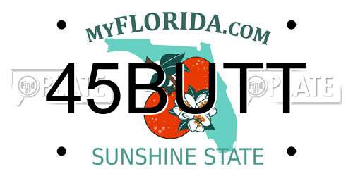 45BUTT Florida License Plate