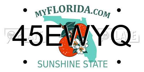 45EWYQ Florida License Plate