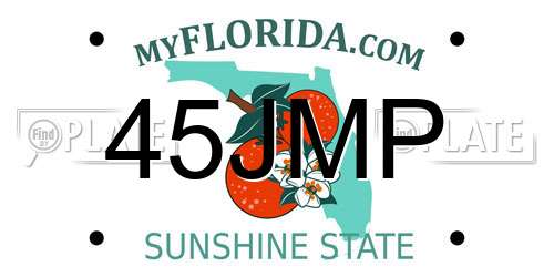 45JMP Florida License Plate