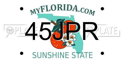 45JPR Florida License Plate