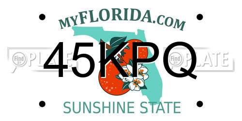 45KPQ Florida License Plate