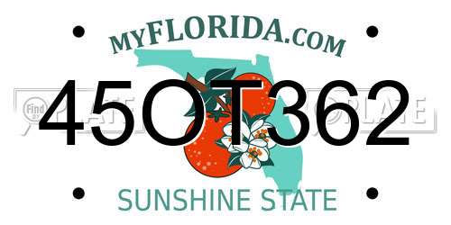 45OT362 Florida License Plate