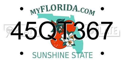 45QT367 Florida License Plate