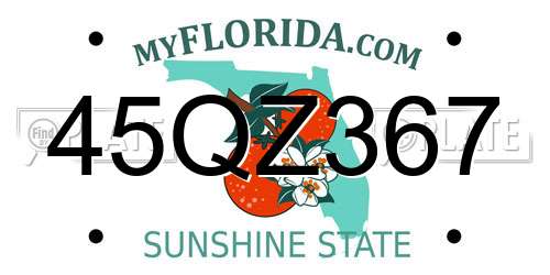 45QZ367 Florida License Plate