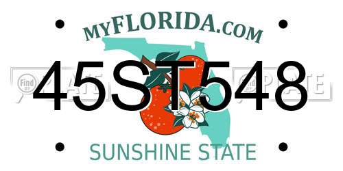 45ST548 Florida License Plate