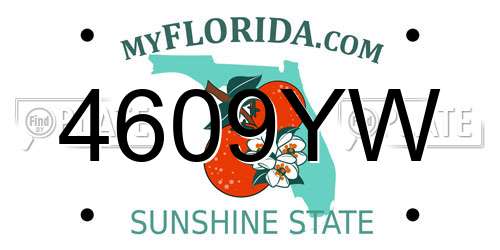 4609YW Florida License Plate