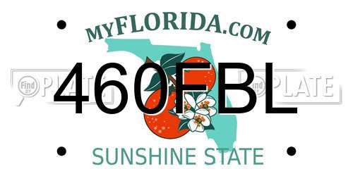 460FBL Florida License Plate