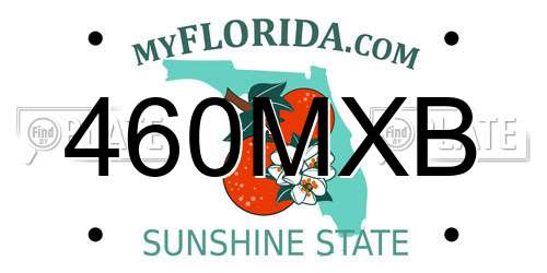 460MXB Florida License Plate