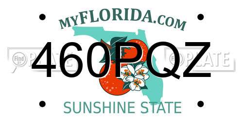 460PQZ Florida License Plate