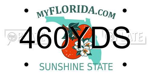 460YDS Florida License Plate