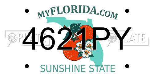 4621PY Florida License Plate