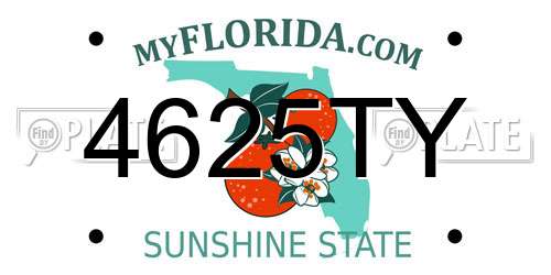 4625TY Florida License Plate