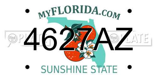 4627AZ Florida License Plate