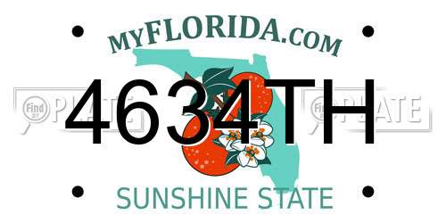 4634TH Florida License Plate