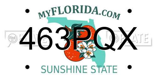 463PQX Florida License Plate