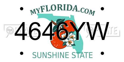 4646YW Florida License Plate