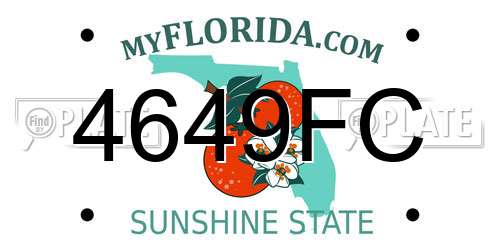 4649FC Florida License Plate